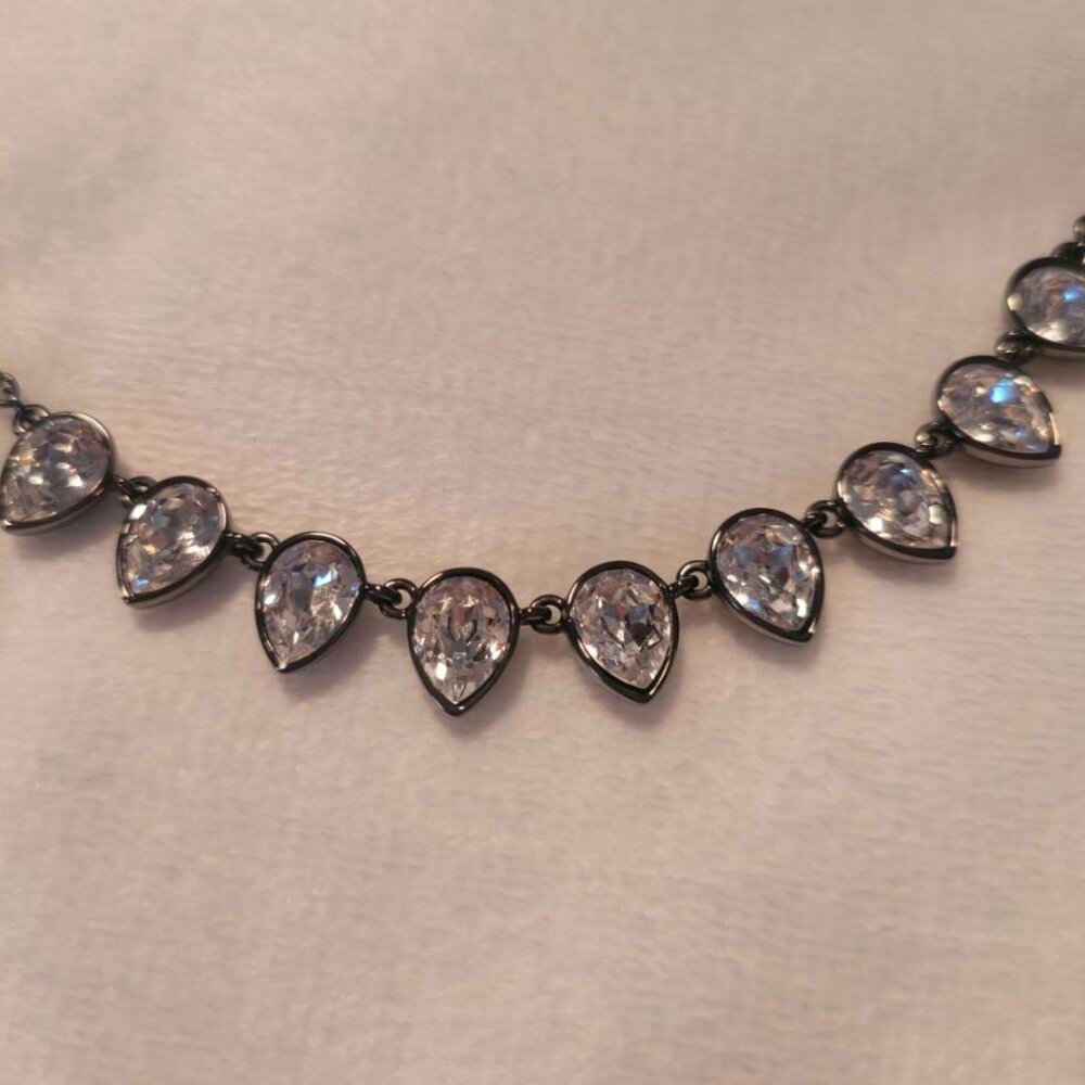 Touchstone Crystal Swarovski Tiny Teardrops Gunme… - image 5